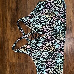 Torrid multicolor cheetah bikini top.